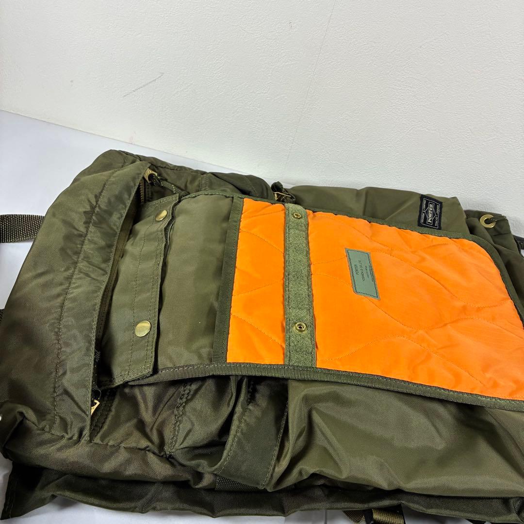 [極美品] PORTER force バックパック リュック カーキ2way