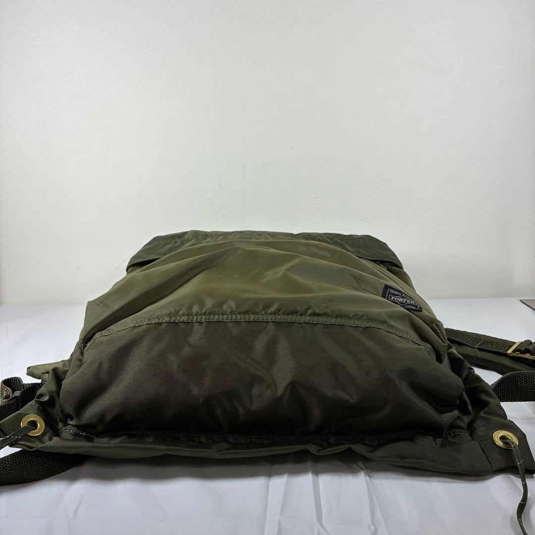 [極美品] PORTER force バックパック リュック カーキ2way