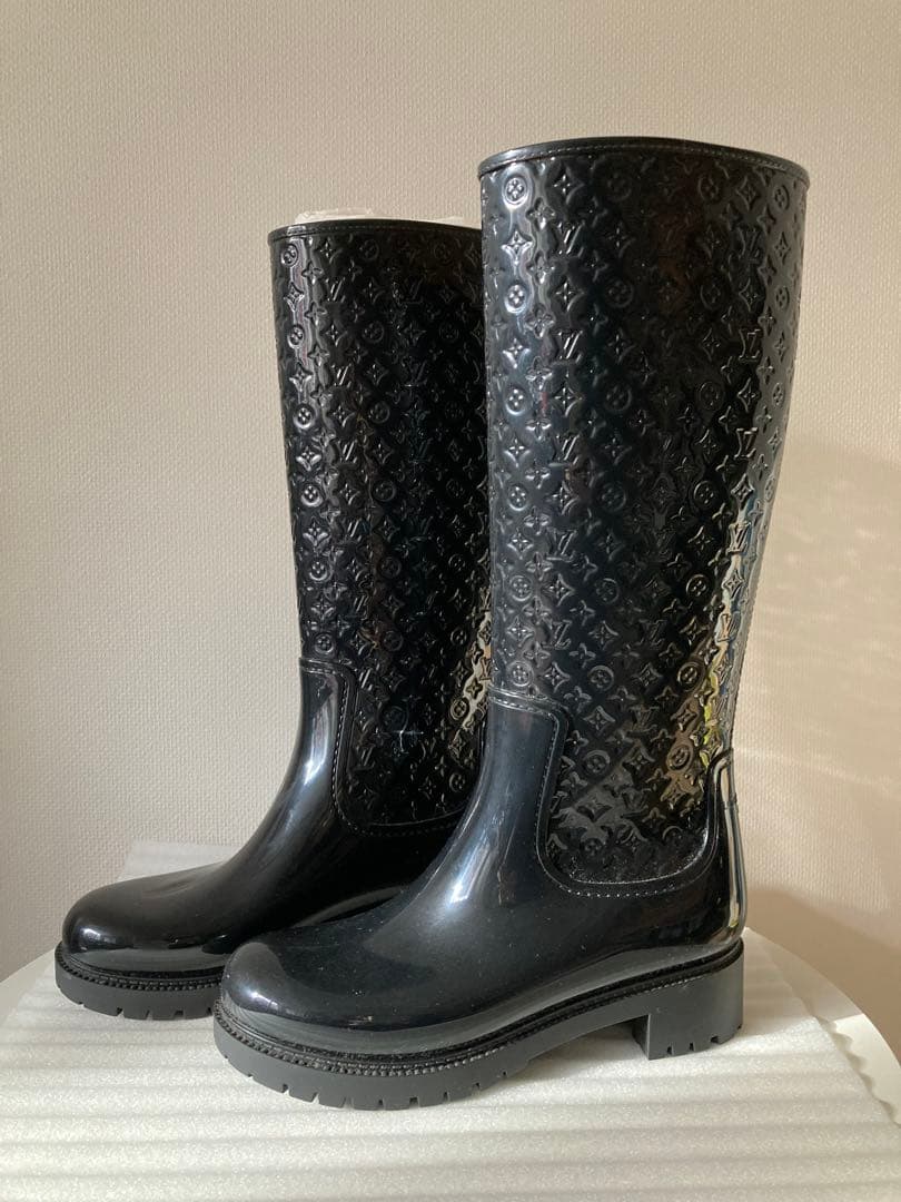 美品　ルイヴィトン　レインブーツ　ブラック　37