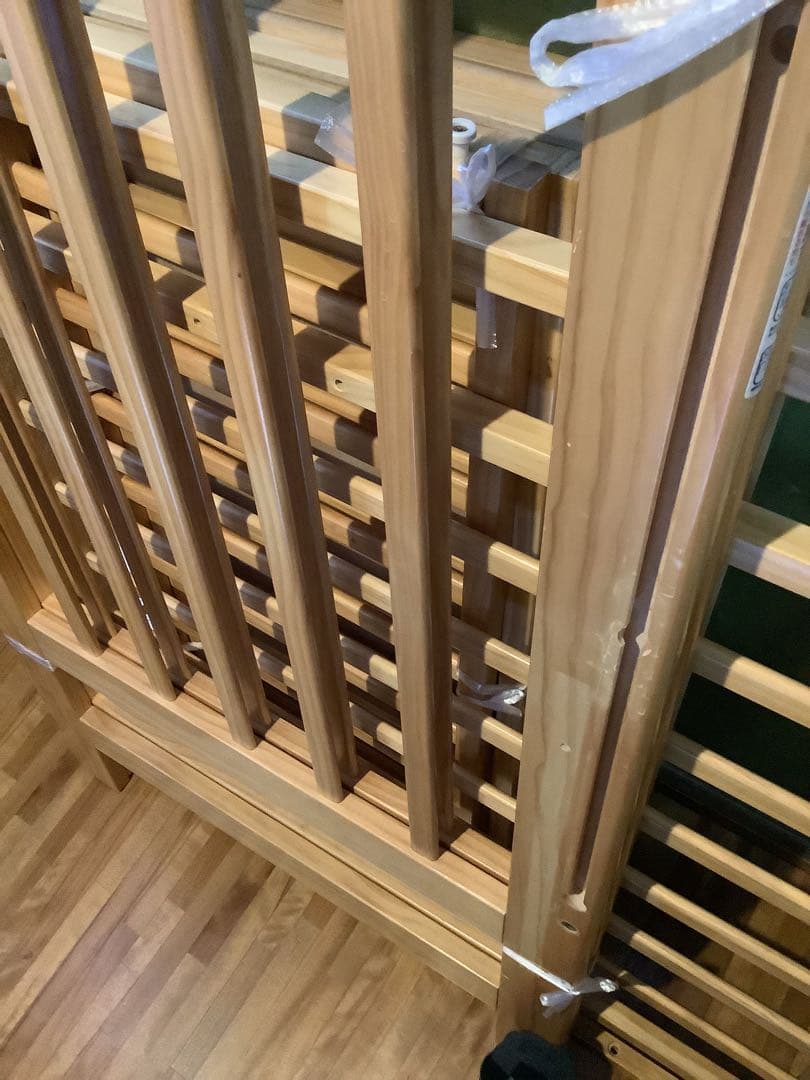 ⭐︎カトージ　ミニベビーベッド　ハイポジション　ナチュラルカラー　配送