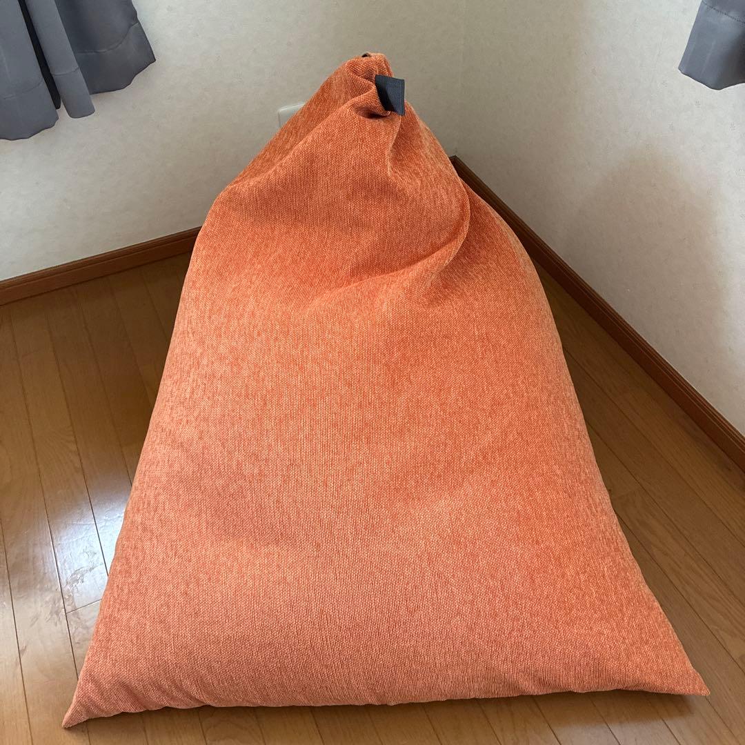 【美品】テトラグランデ ビーズクッション オレンジビッグ 大東寝具