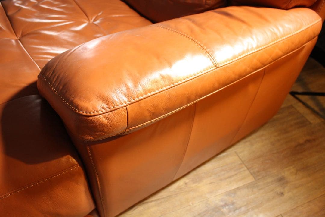 首都圏送無料〜訳あり４０万大塚家具 レザーワールド 本革 コーナーソファ