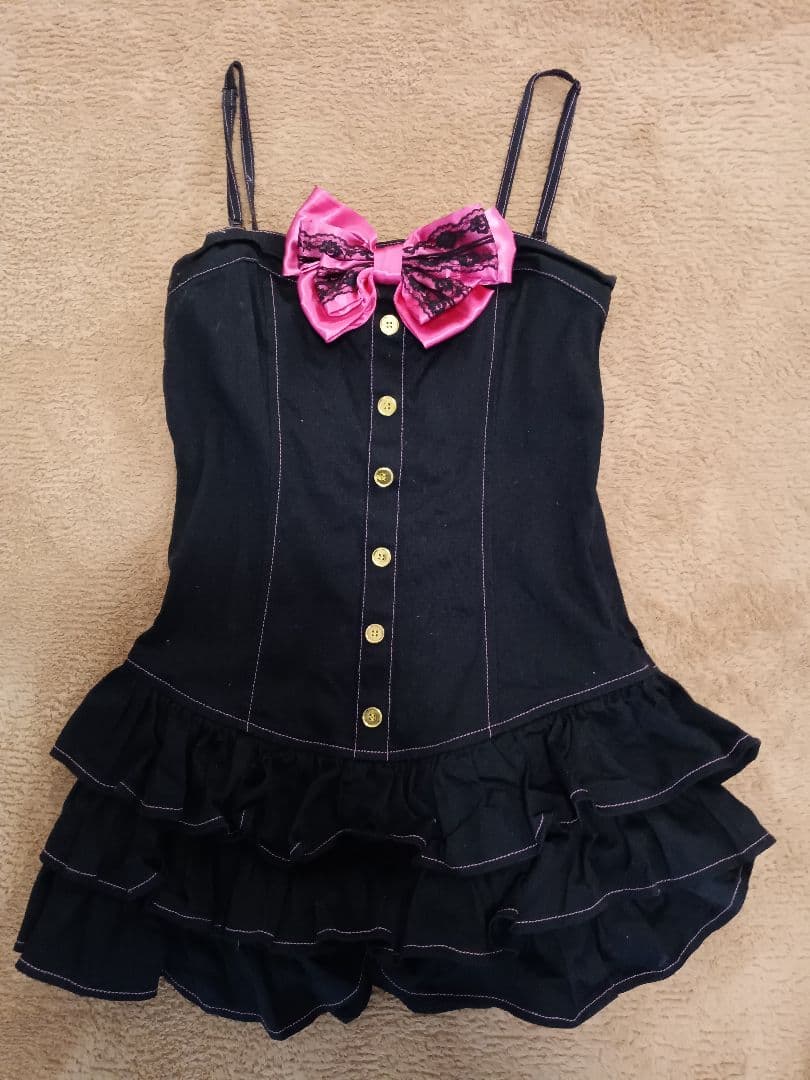 大特価 MA＊RS Sugar Gloss 黒 ノースリーブ ミニワンピース