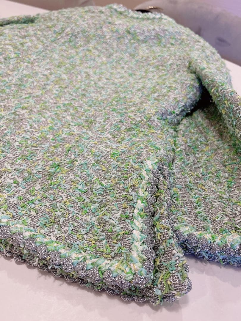 シャネル　CHANEL ジャケット　グリーンツイード