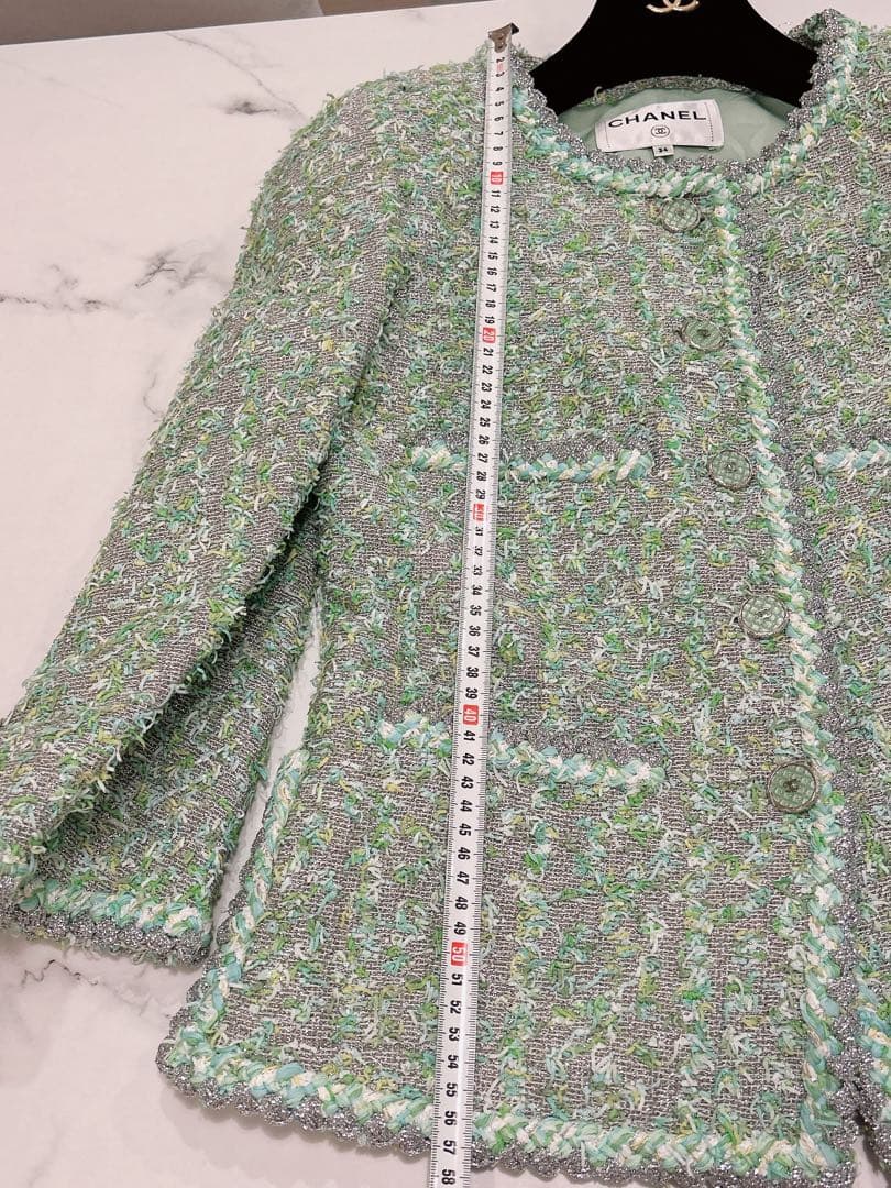 シャネル　CHANEL ジャケット　グリーンツイード