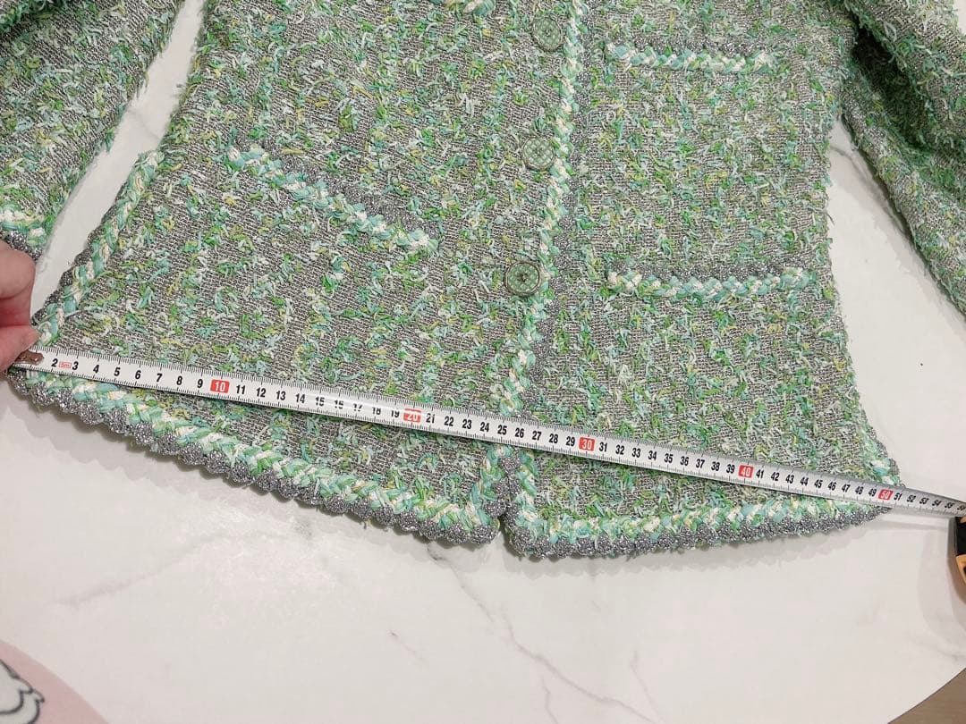 シャネル　CHANEL ジャケット　グリーンツイード