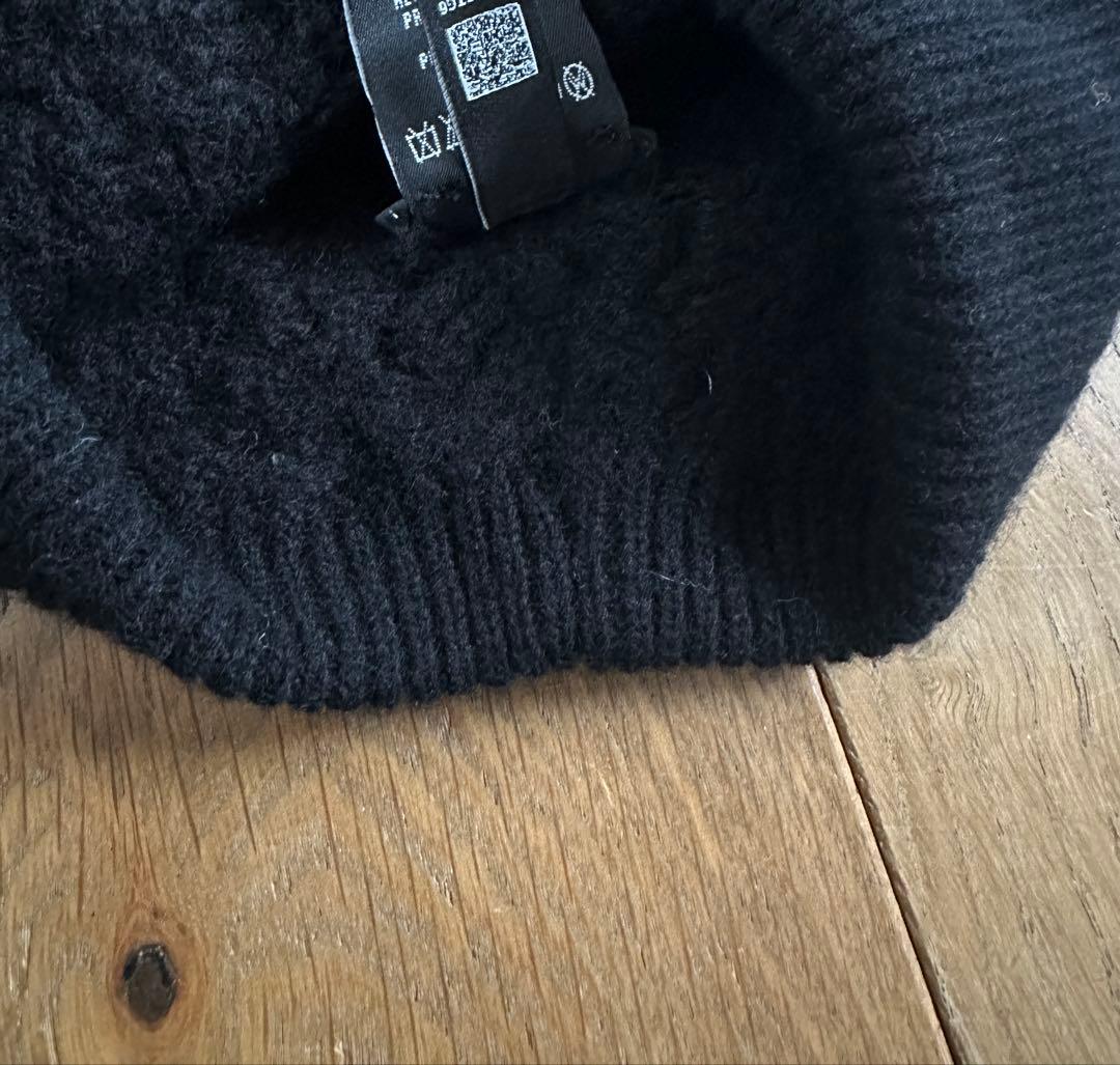 CHANEL カシミヤ バイカラーCCロゴデザインニット帽　ニットキャップ