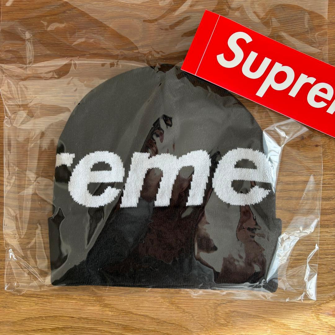 Supreme Big Logo Beanie Black 黒 ブラック