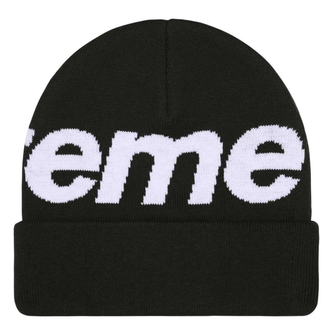 Supreme Big Logo Beanie Black 黒 ブラック
