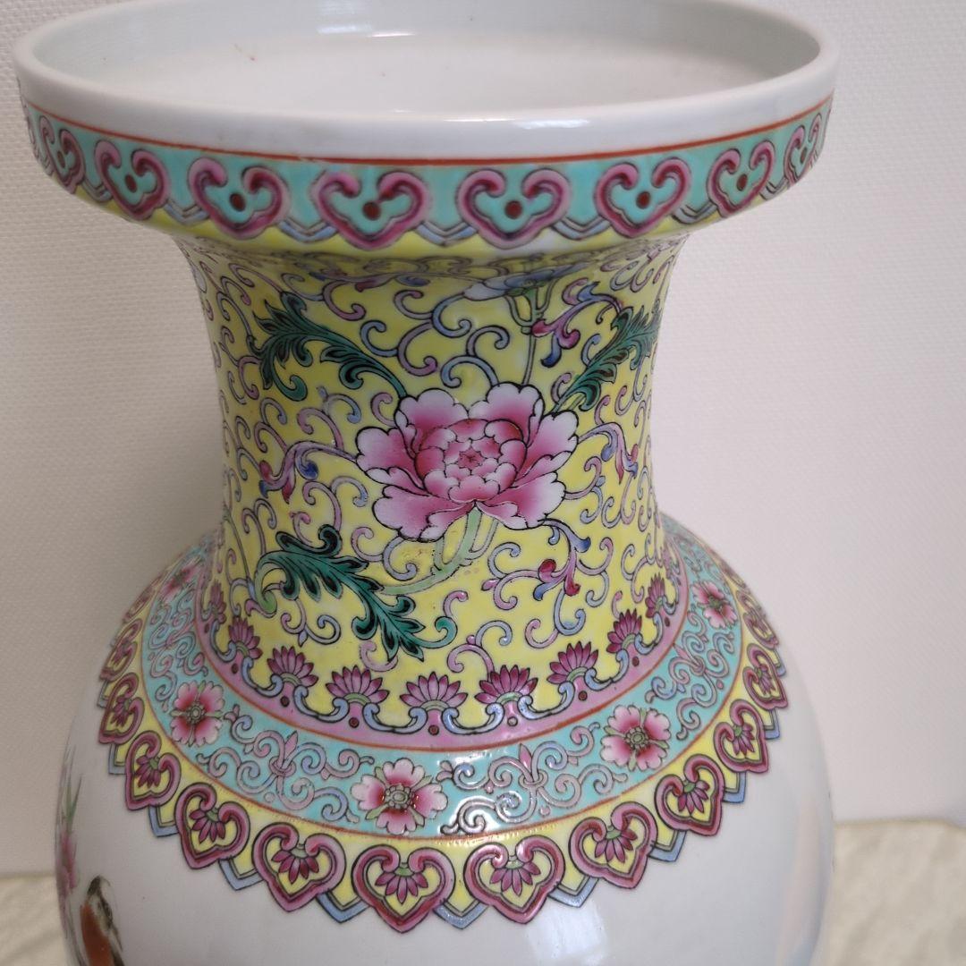 粉彩花鳥文花瓶 大清乾隆年製 1426