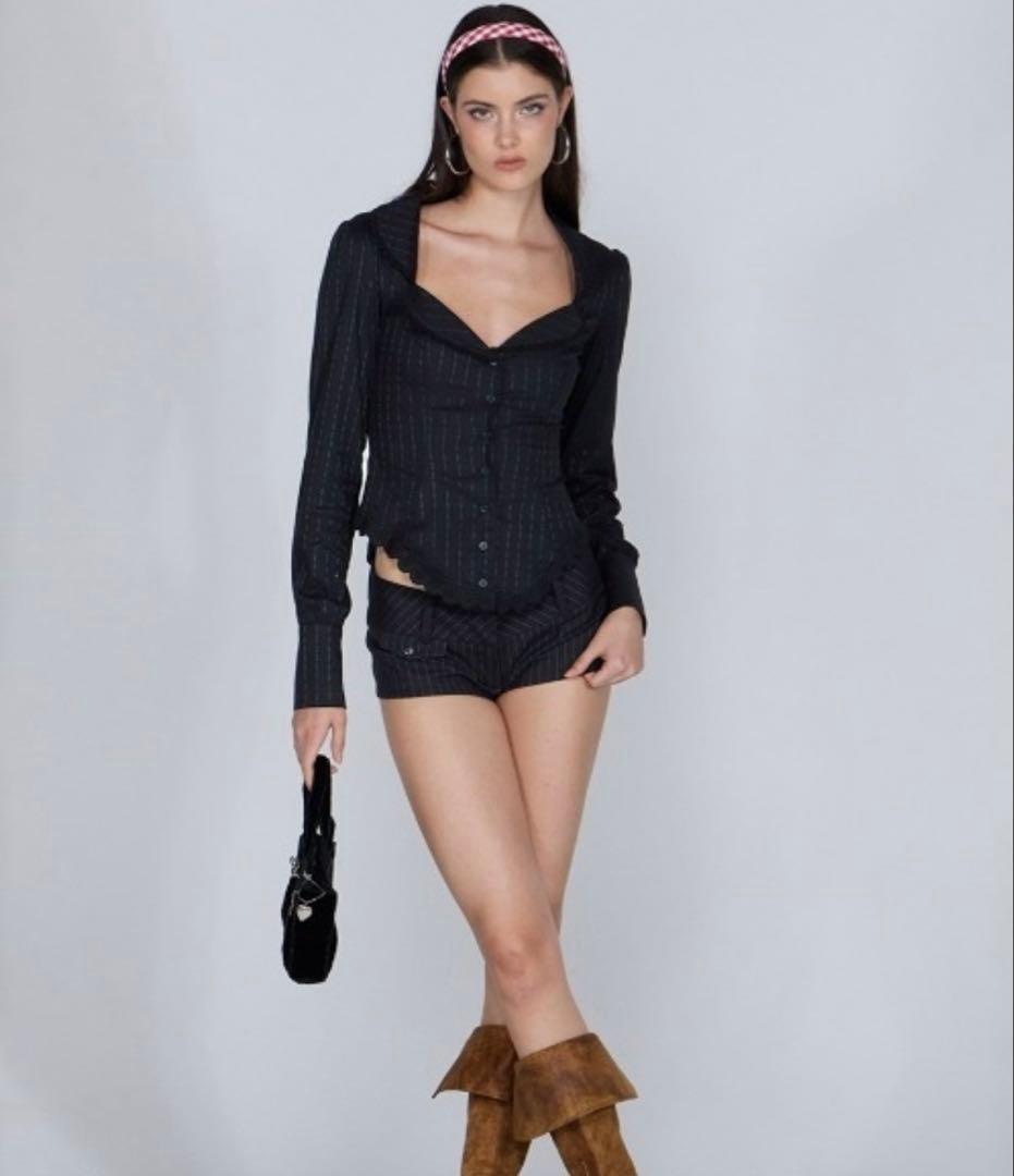 パンツ SCULPTOR Tailored Micro Shorts stripe