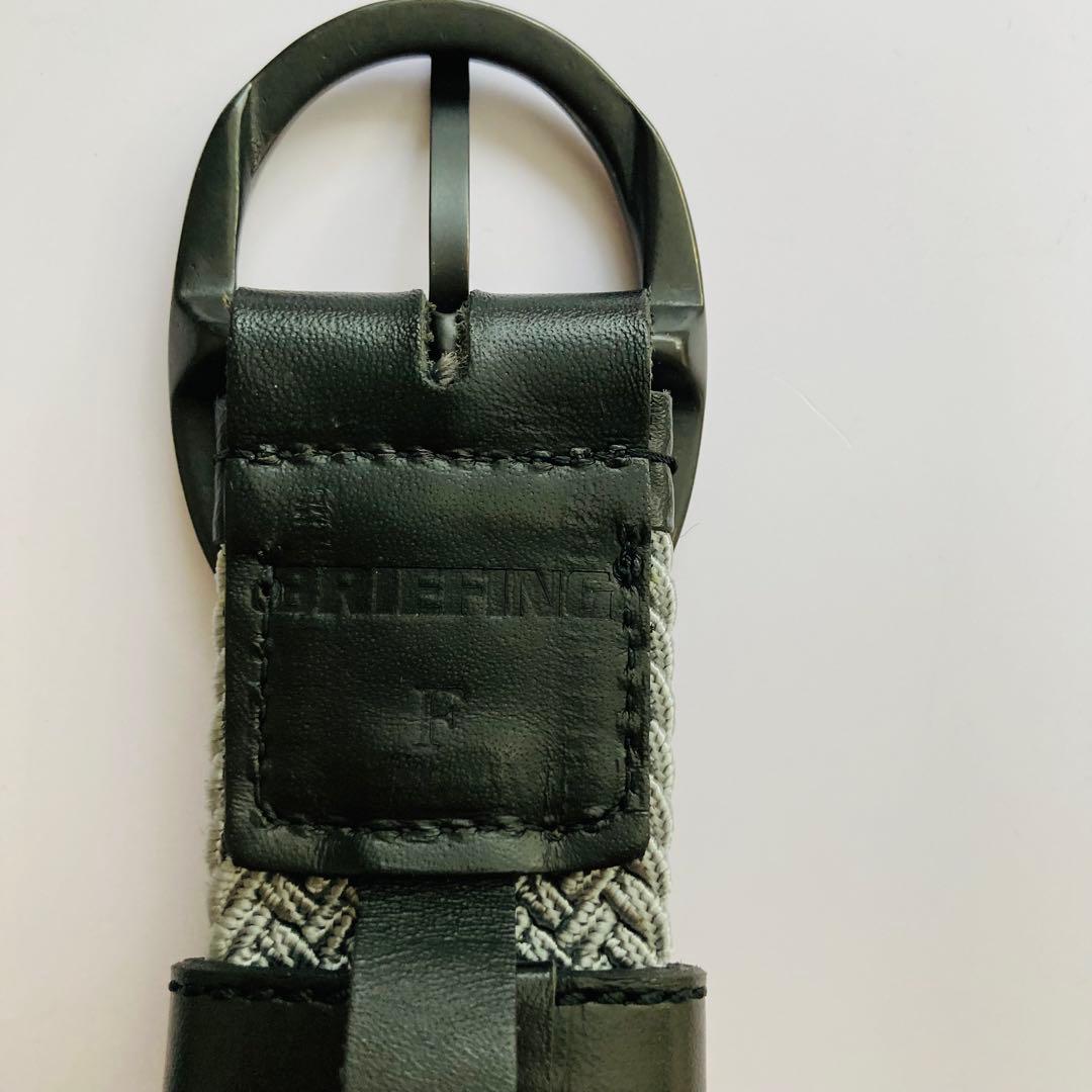 ブリーフィング　ベルト　メッシュ　グレー　オーバル　フリー　バックル　ゴルフ