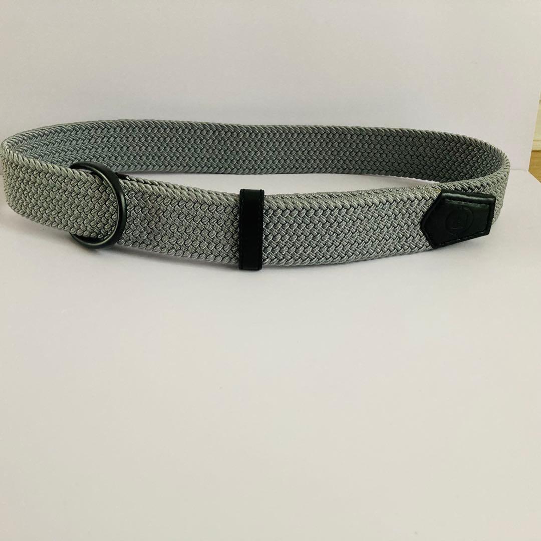 ブリーフィング　ベルト　メッシュ　グレー　オーバル　フリー　バックル　ゴルフ