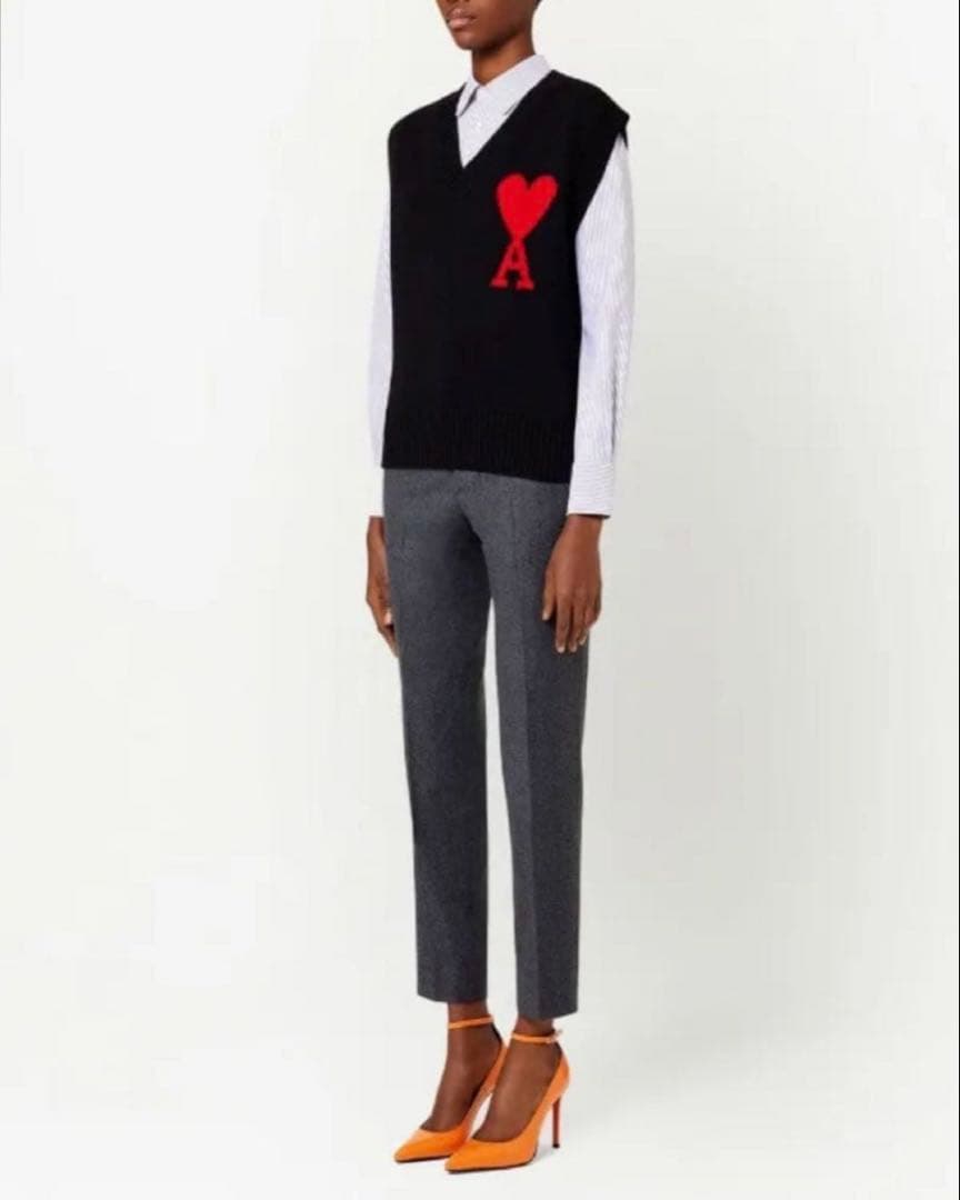 美品☆アミパリ☆ベスト☆ブラック☆男女兼用☆Sサイズ☆ハート☆