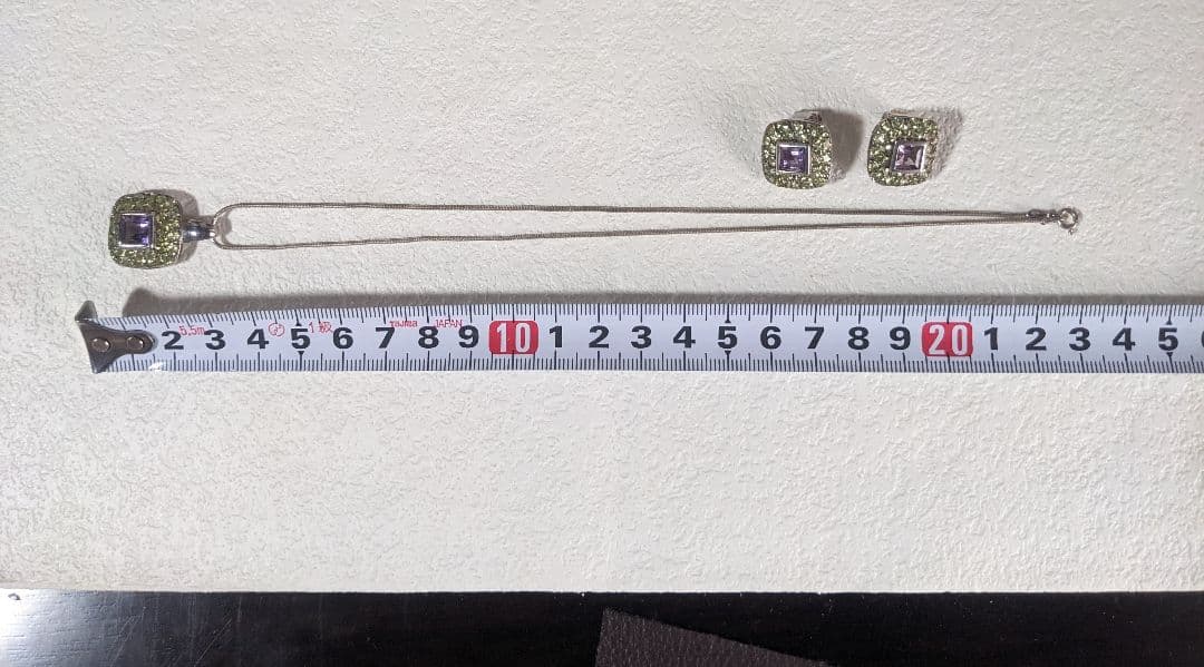 ヴィンテージ　アメジスト　ペリドット　ネックレス　イヤリング