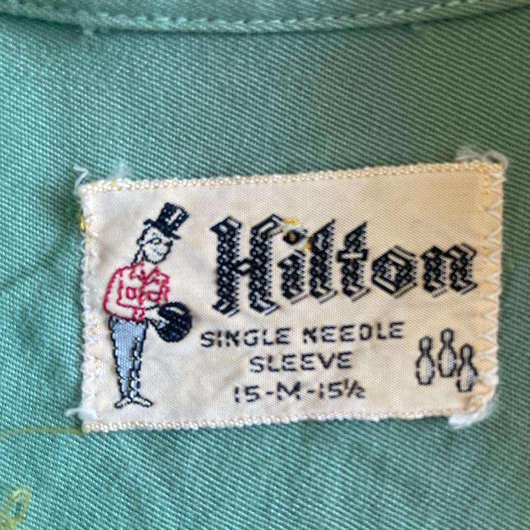 Hilton ボーリングシャツ 希少50-60s 黒タグ M