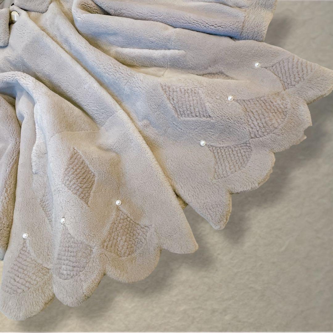 シェアードウィーゼル グルービング パール装飾 裾スカラップ グレー系　F