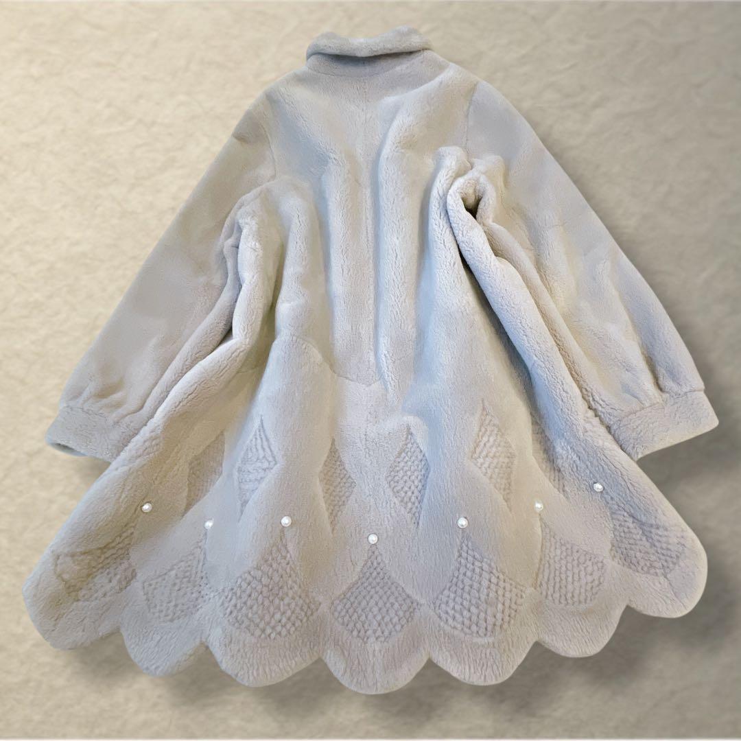 シェアードウィーゼル グルービング パール装飾 裾スカラップ グレー系　F