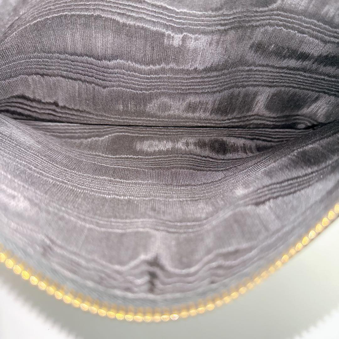 セリーヌ クラッチ セカンド バッグ マカダム ロゴ 本革 黒 ゴールド金具