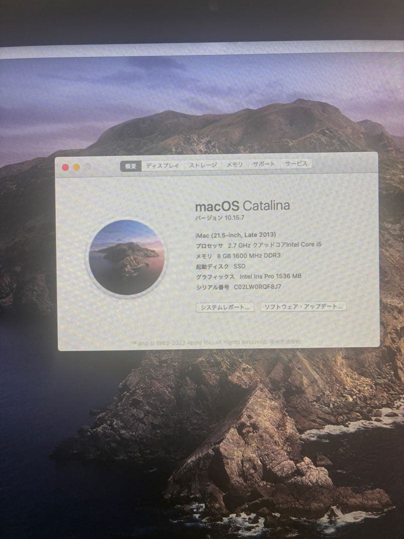 Apple iMac 21.5インチ (2013)【ジャンク】
