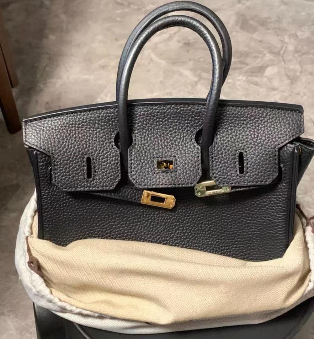 希少✨ 状態良好 バーキン スタイル 黒いレザー ハンドバッグ