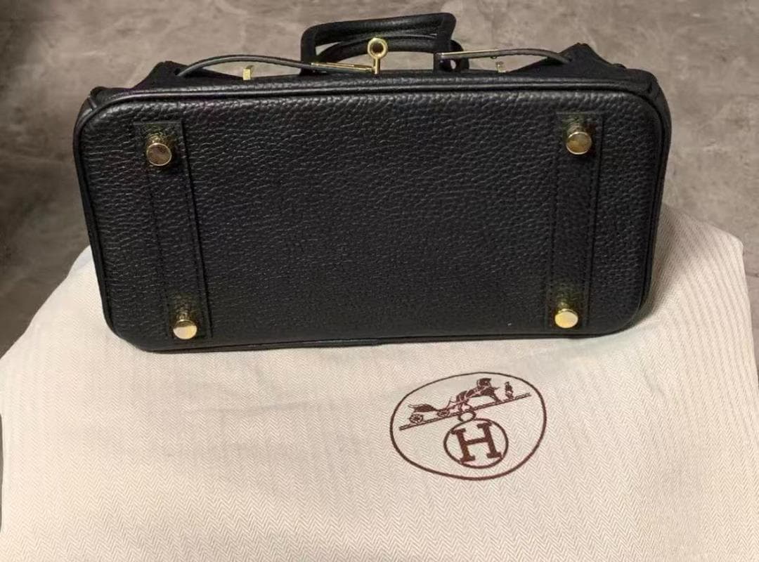 希少✨ 状態良好 バーキン スタイル 黒いレザー ハンドバッグ