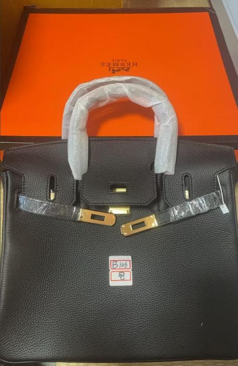 希少✨ 状態良好 バーキン スタイル 黒いレザー ハンドバッグ