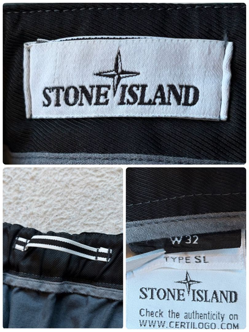 【激レア】ストーンアイランド カーゴパンツ ロゴ パッチワーク 再構築 ブルー系