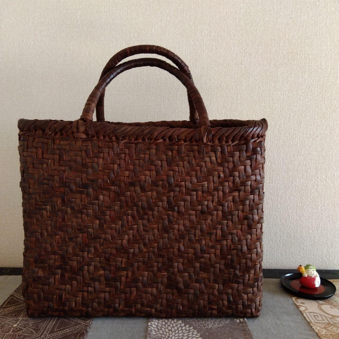 国産　山葡萄　籠バック　大きめ　長野