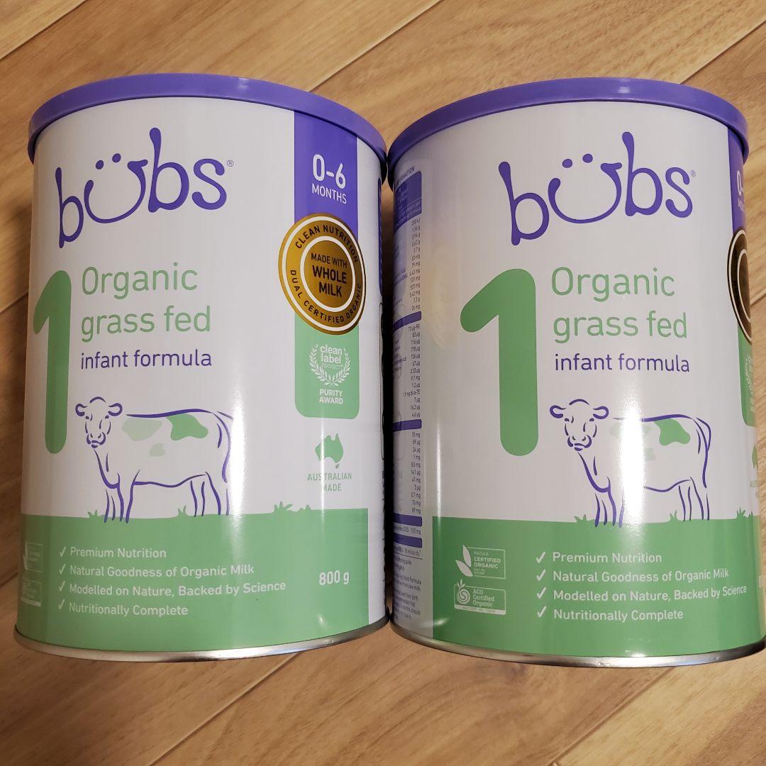 Bubsオーガニック粉ミルク(ステップ1)0〜6ヶ月用 800g 2個