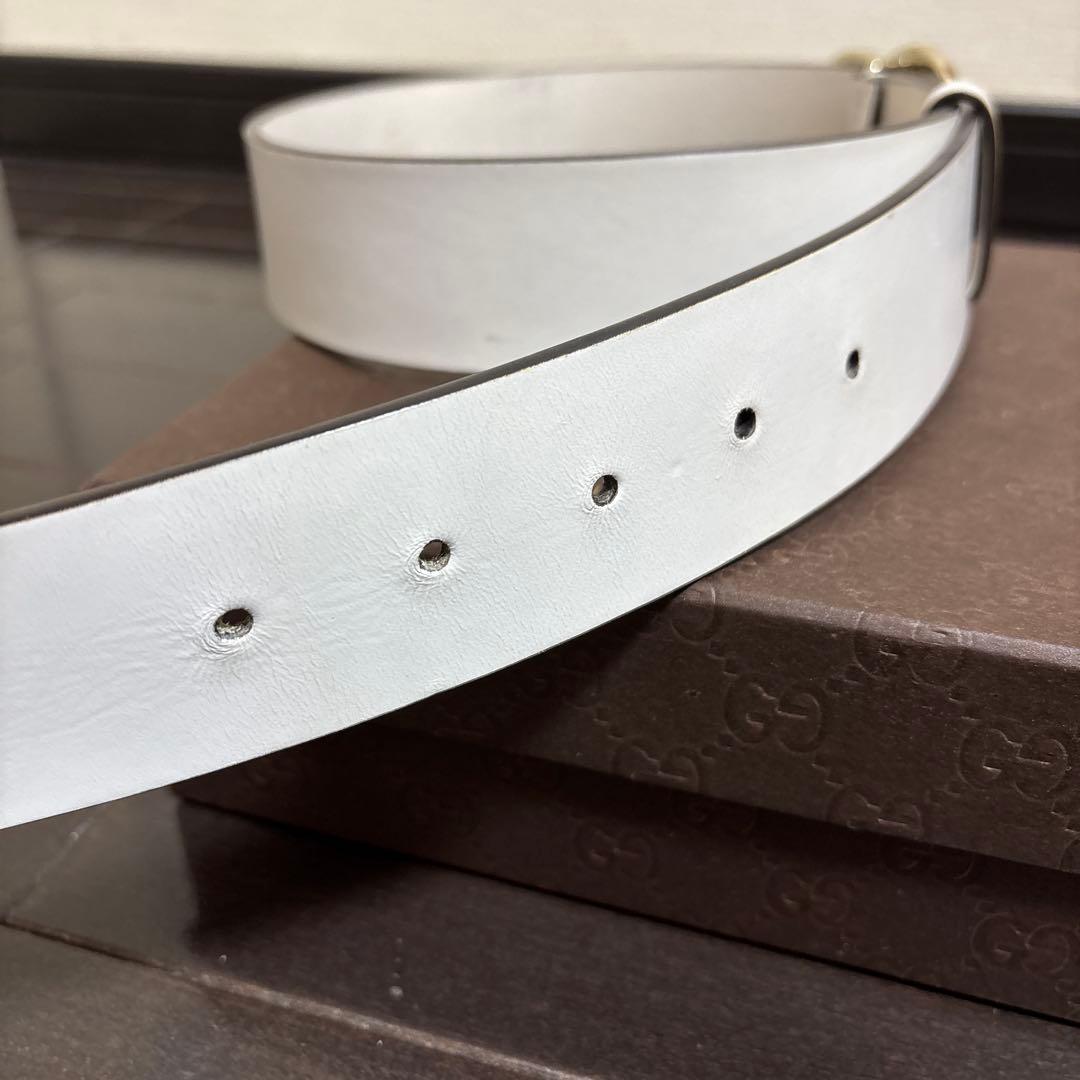 GUCCI ホワイト ハート型バックル ベルト
