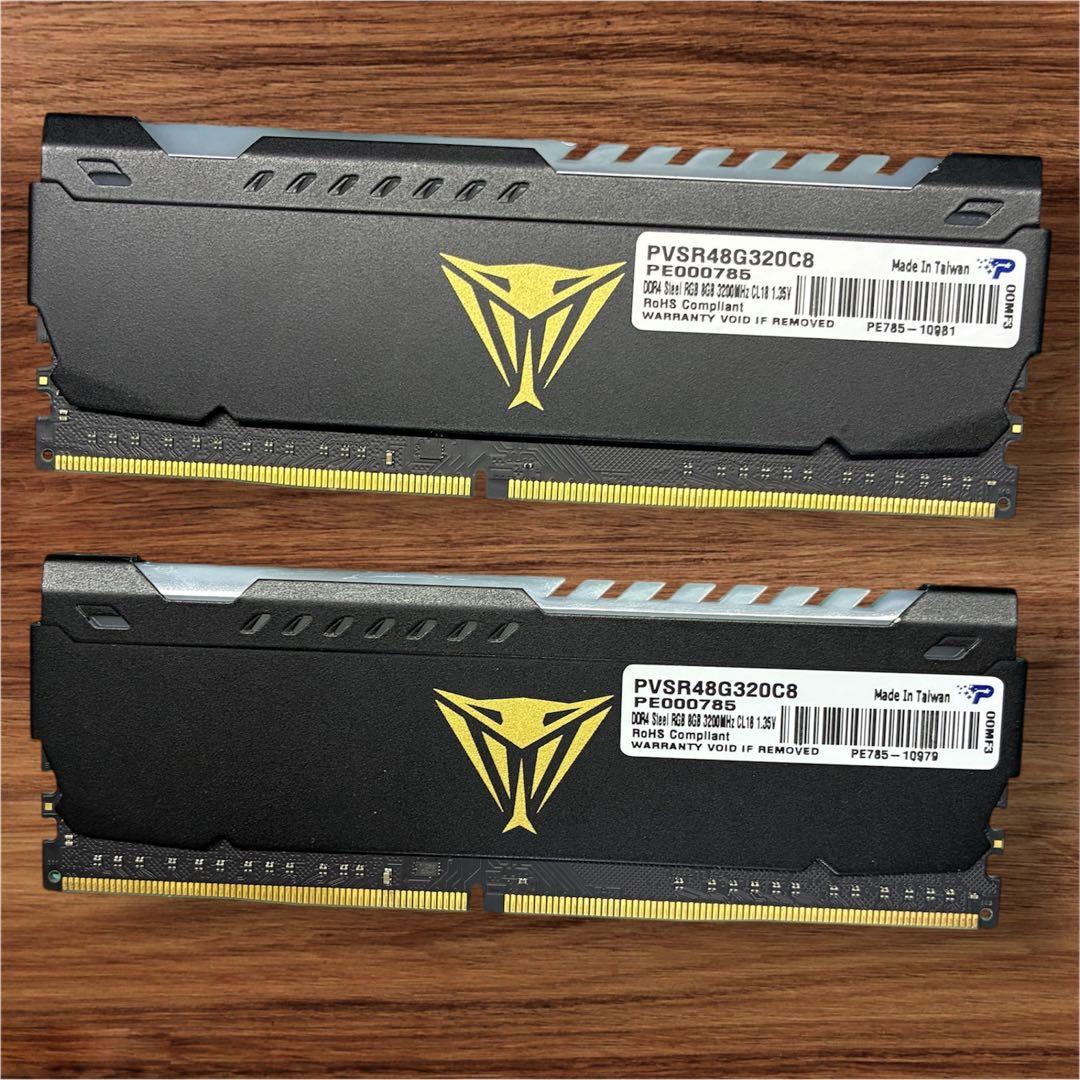 【光るメモリ】Patriot Viper Steel DDR4 8gb×2