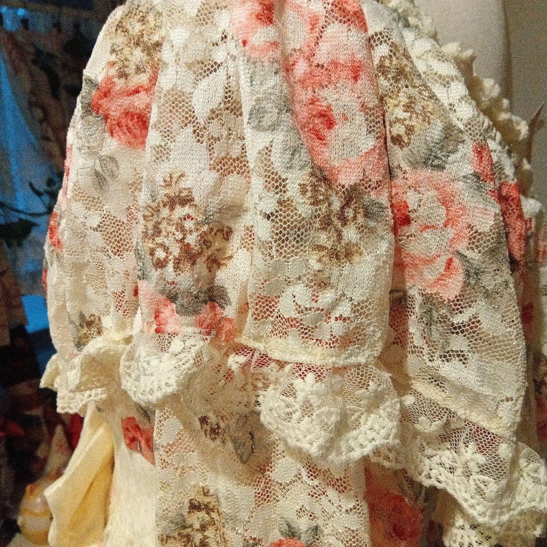 リズリサLIZLISAバラ柄総レースオフショルダーワンピース