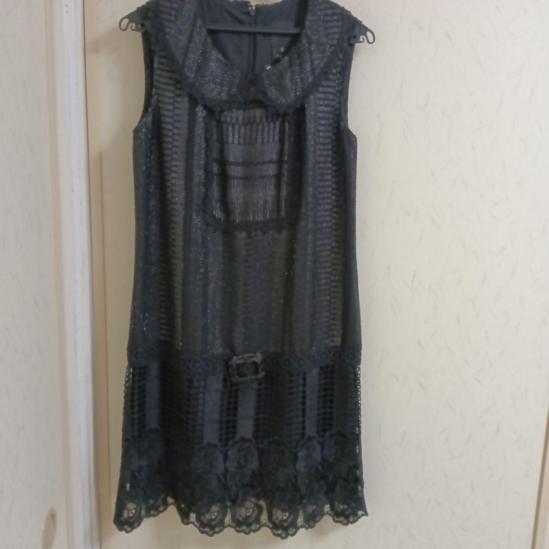 アナスイエレガントな黒のノースリーブチュニック