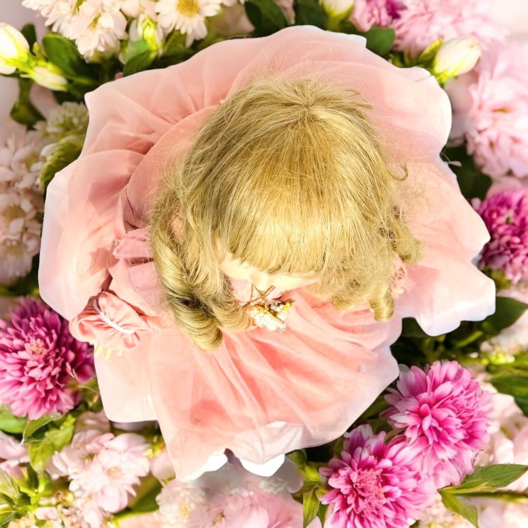 ビスクドール ロングフェイス ジュモー 作家様 ワンピース ドレス ボネ アクセ