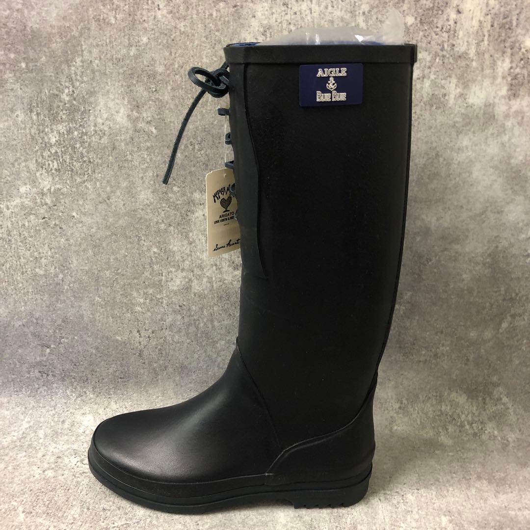 フォロー割■AIGLE BLUEBLUレインブーツ ネイビー ハリランH.R.M