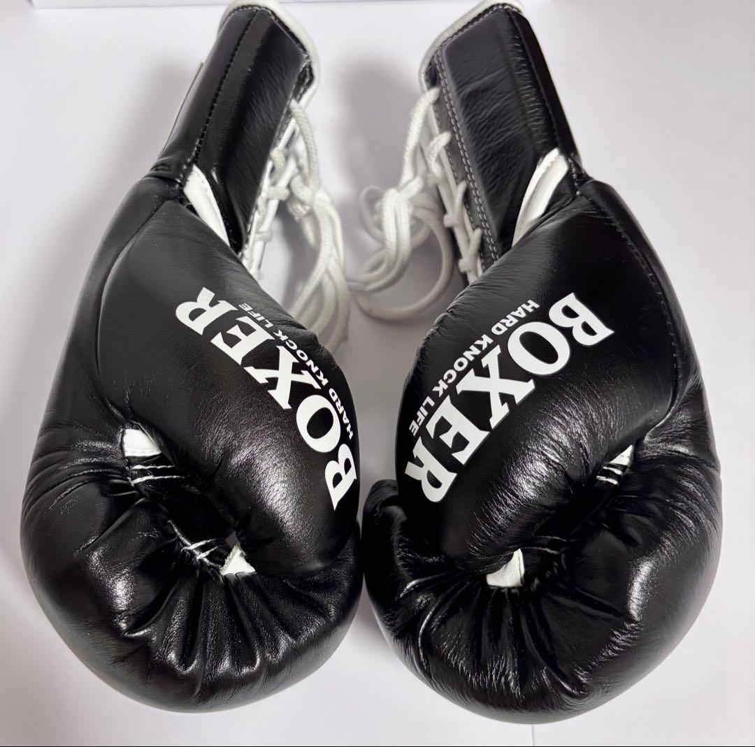 （値下げ）ISAMI BOXER 試合用 ボクシンググローブ 8oz 紐式　黒