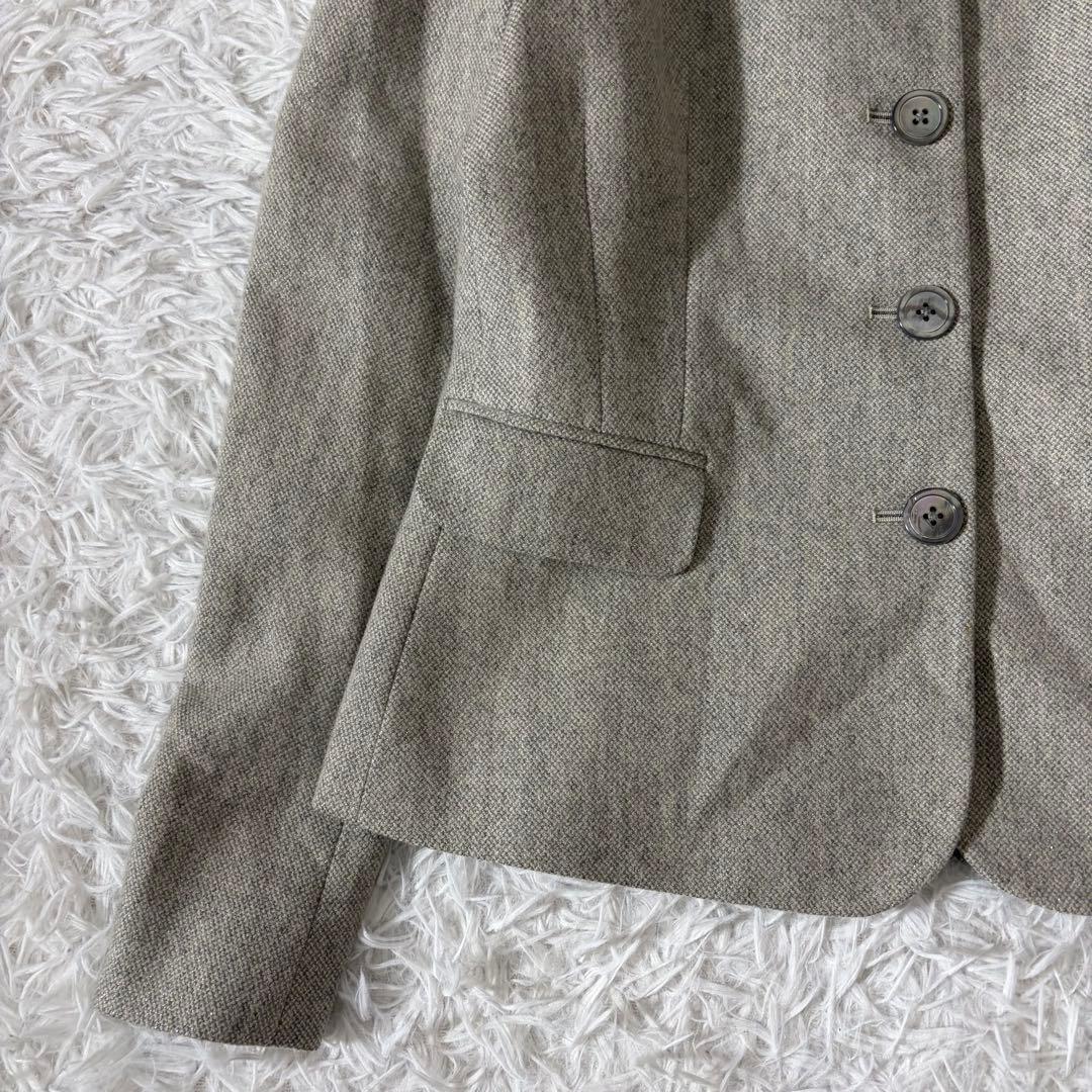 未使用級 ラルフローレン テーラードジャケット スタンドカラー カシミヤ混 ラメ