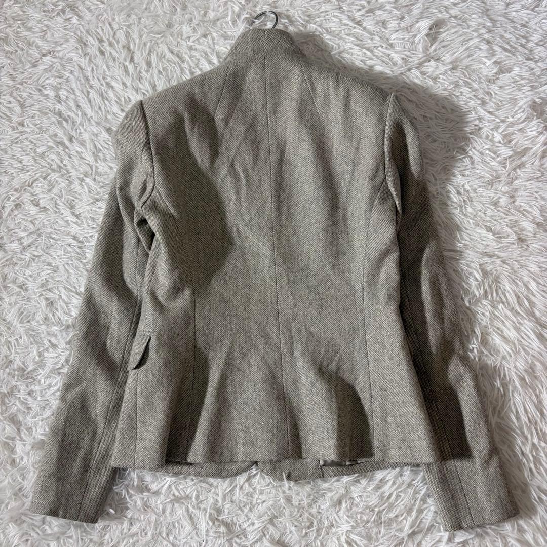 未使用級 ラルフローレン テーラードジャケット スタンドカラー カシミヤ混 ラメ
