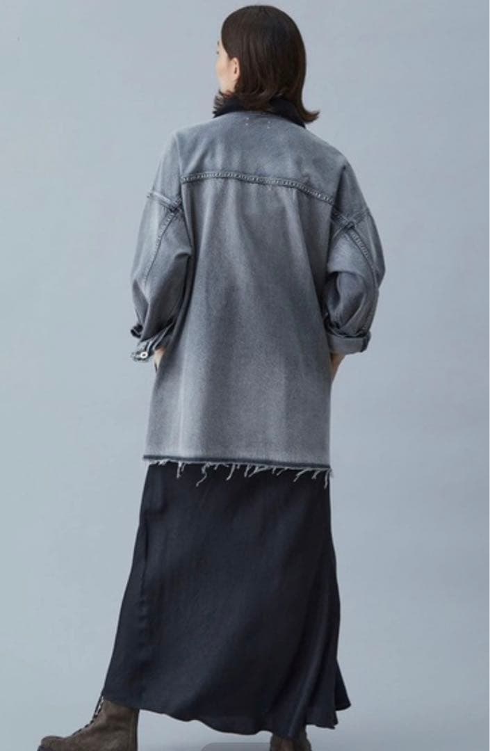 美品　アッパーハイツ ルーズデニムジャケット　Gジャン　グレー　ブラック　別注