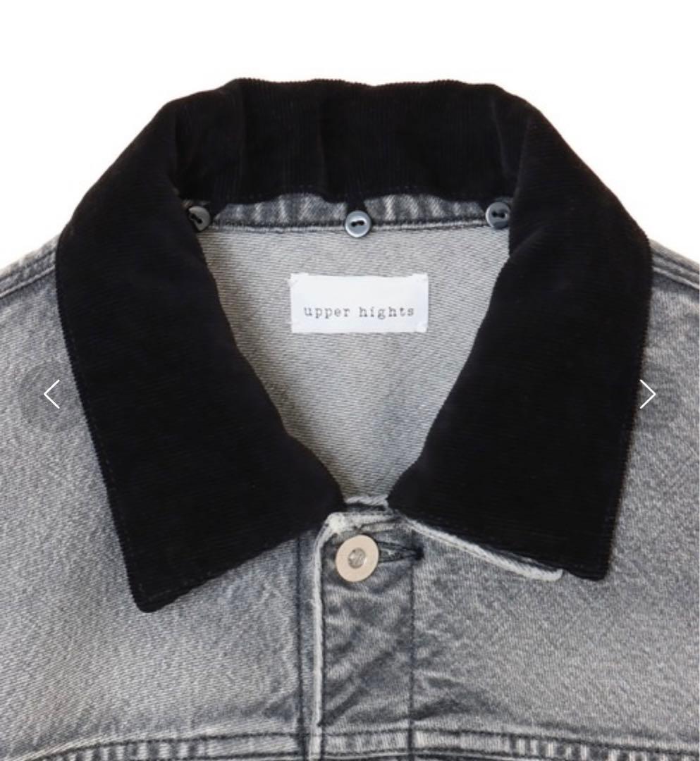 美品　アッパーハイツ ルーズデニムジャケット　Gジャン　グレー　ブラック　別注