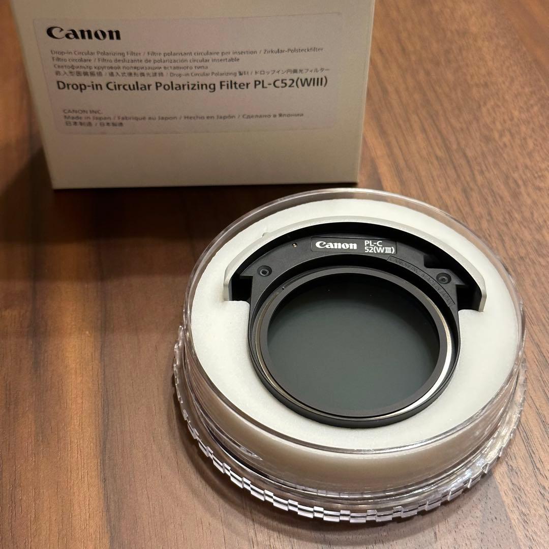 キヤノン PL-C52(WⅢ) ドロップインCPLフィルター 元箱付き
