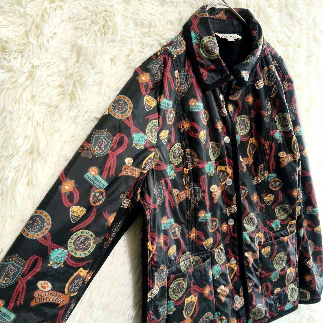美品　クニオコレクション　犬　動物　総柄　リバーシブル　ジャケット　L
