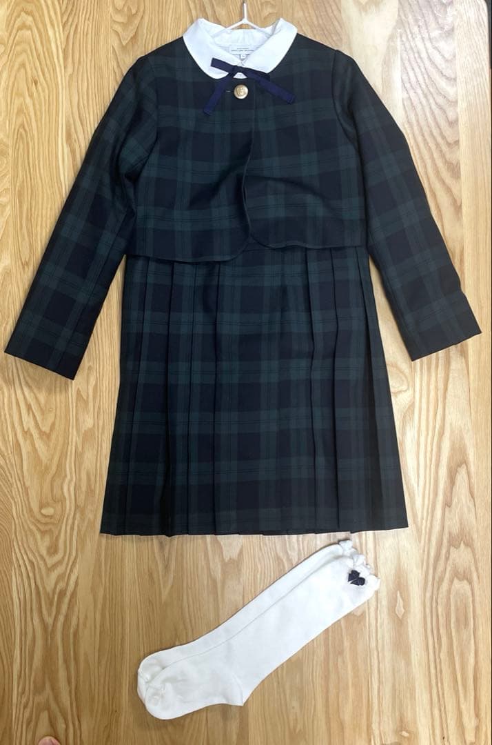 グリーンレーベルリラクシング フォーマル チェック ワンピース セット 135