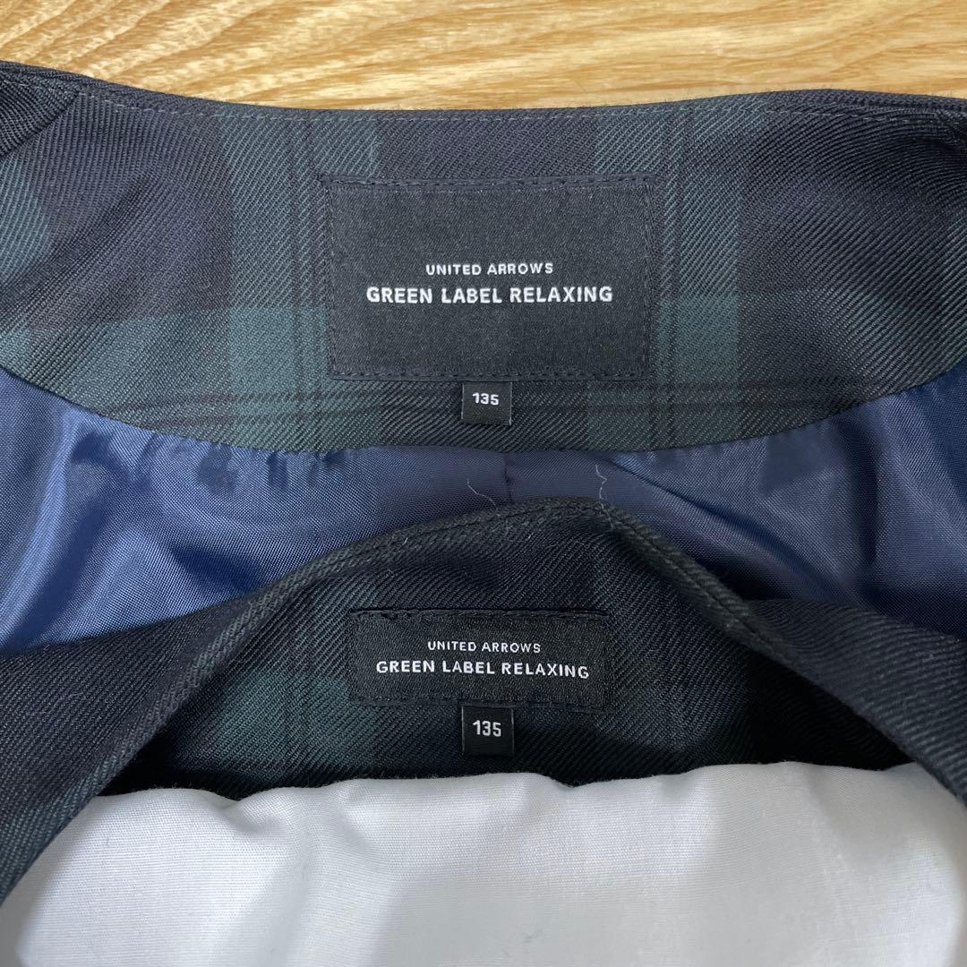 グリーンレーベルリラクシング フォーマル チェック ワンピース セット 135