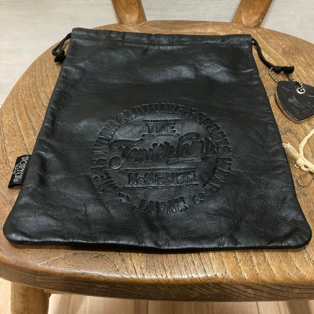 TENDERLOIN×PORTER レザー ポーチ L ブラック 巾着