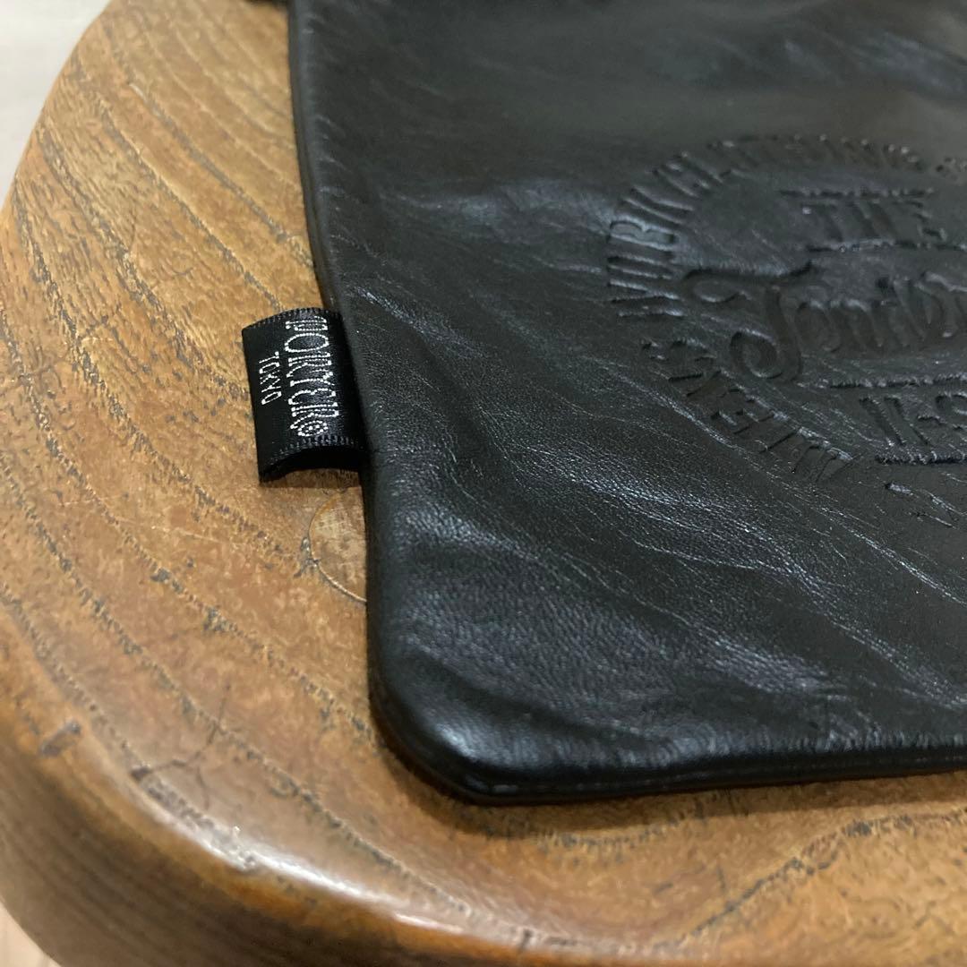 TENDERLOIN×PORTER レザー ポーチ L ブラック 巾着
