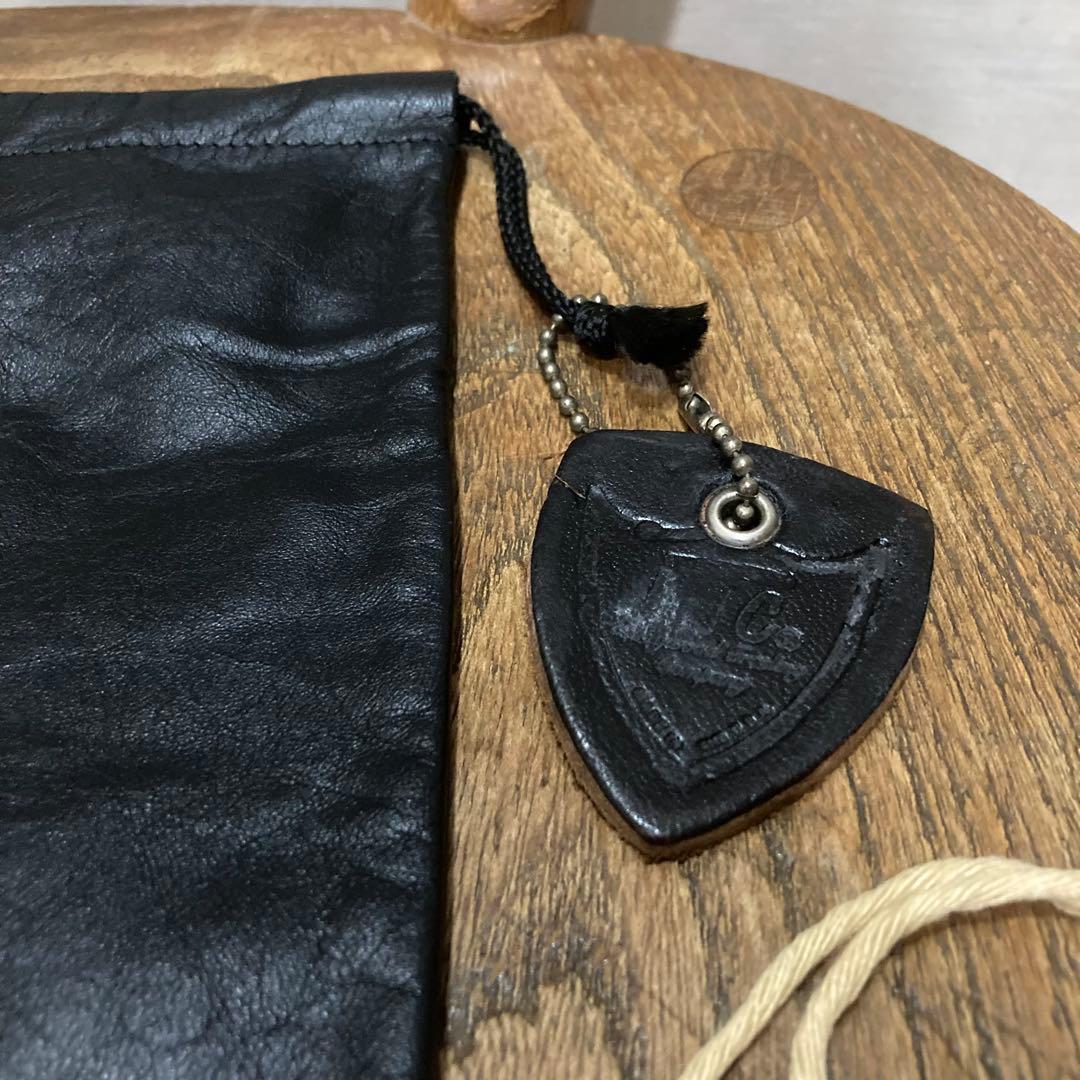TENDERLOIN×PORTER レザー ポーチ L ブラック 巾着