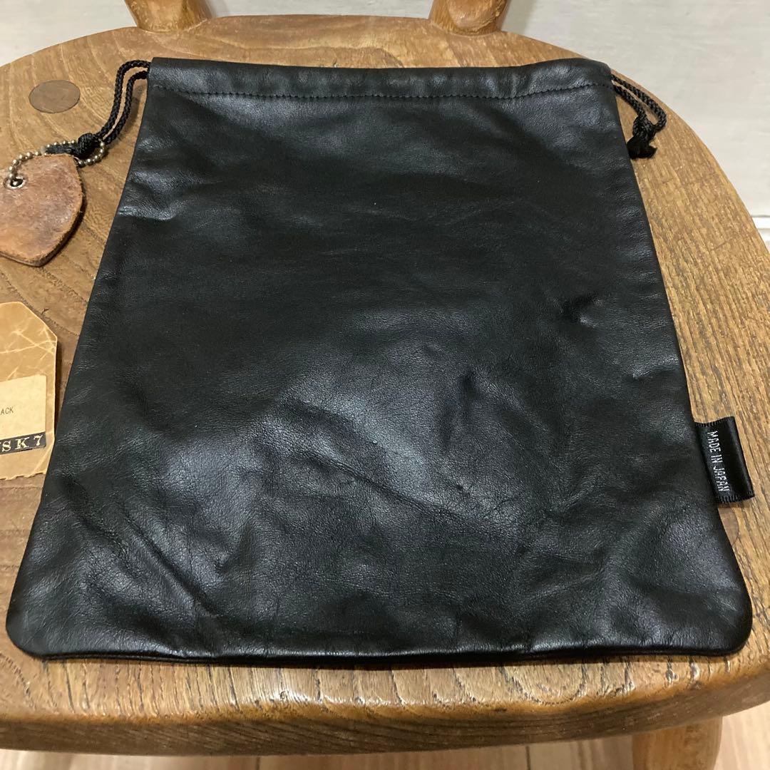 TENDERLOIN×PORTER レザー ポーチ L ブラック 巾着