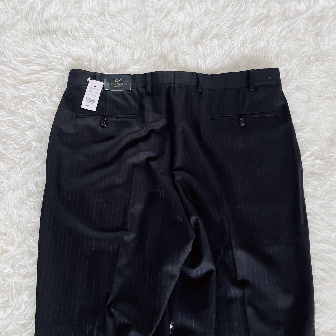 新品タグ付き✨【ブルックスブラザーズ】スーツ 黒 ストライプ 上40下W36